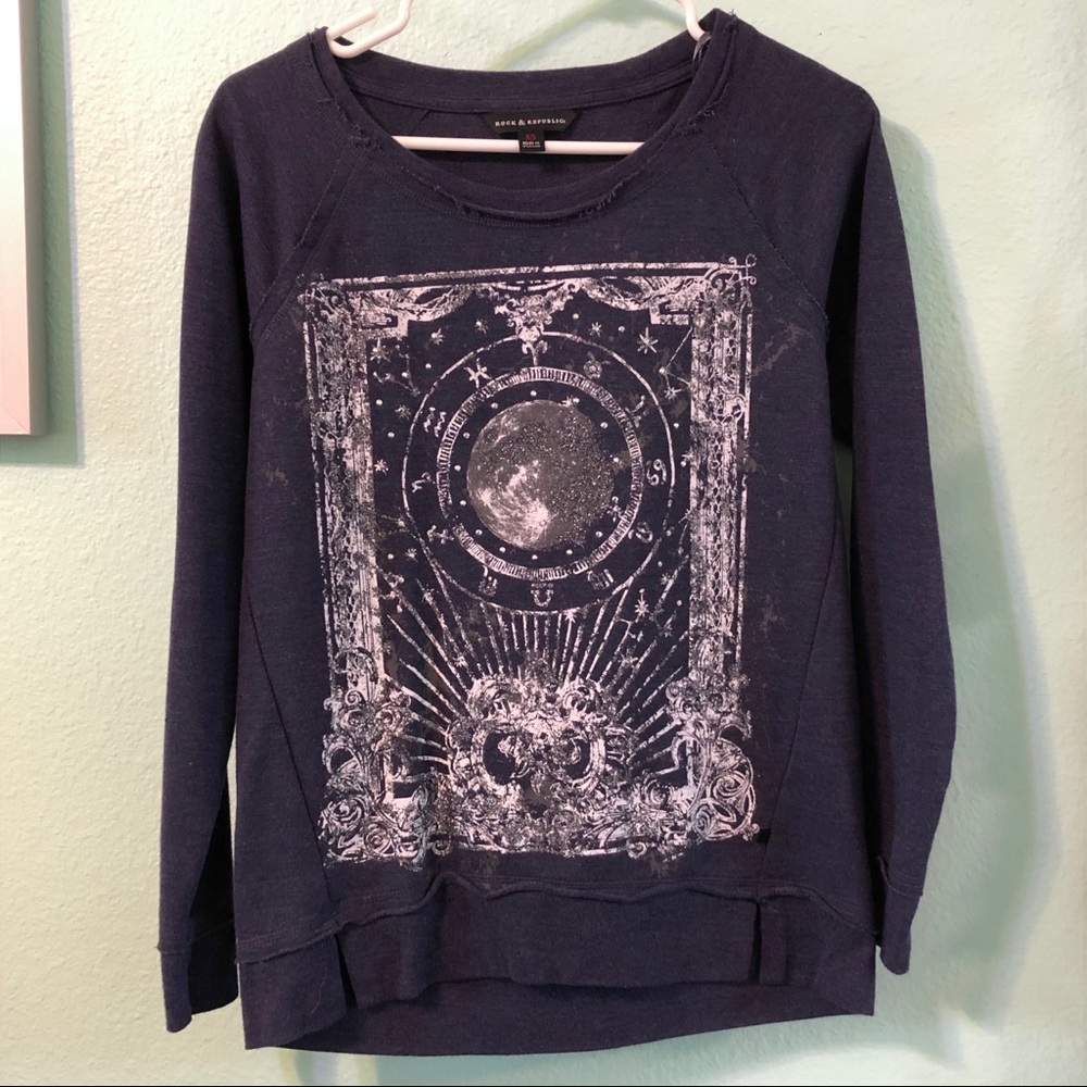 Rock & Republic Glitter Celestial Sweatshirt